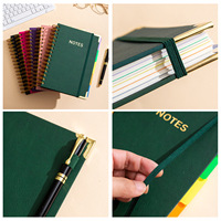 Carnet A5 simple à spirale avec couverture en polyuréthane, bloc-notes à feuilles mobiles, journal de bureau, agenda de réunion, cadeau, planificateur