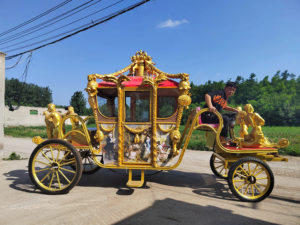 Calèche royale autrichienne noire de haute qualité, transport électrique pour mariage, pour le prince William - Product Image 4