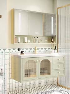 Juegos de tocador de baño fáciles de instalar con espejo, diseños personalizables, impermeables y duraderos para uso residencial. - Product Image 3