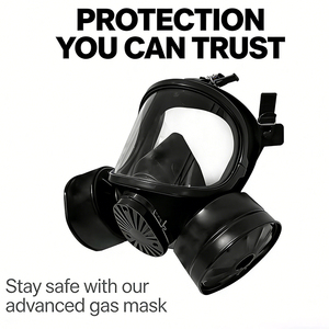 Masker Gas MF15 Twin Canister Full <span class=keywords><strong>Face</strong></span> dengan Filter Karbon Aktif K2, Silikon, Dapat Digunakan Kembali, 3-Lapisan untuk Keamanan Industri dan Keadaan Darurat - Product Image 3