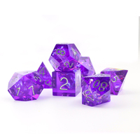 Ensemble de dés polyédriques en résine D&D RPG de couleur violette personnalisés par l'usine Surewin