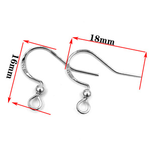 Crochets d'oreille plats en cuivre plaqué or 925 de 16 mm et 18 mm, style coréen KC, pour la fabrication de bijoux DIY - Product Image 1