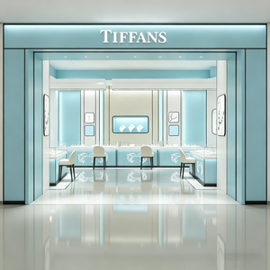 Présentoir de bijouterie minimaliste beige <span class=keywords><strong>avec</strong></span> comptoir incurvé <span class=keywords><strong>avec</strong></span> vitrine centrale, solutions d'affichage au détail - Product Image 3