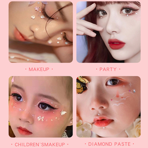165 Pieces15-Color 3456mm Children's Stage Makeup Face Gem Stickers Rhinestone Diamond Crystal Multi-Size <strong>Circle</strong> - Product Image 2