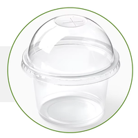 Lot de 100 gobelets à dessert jetables transparents de 9 onces avec couvercles dôme, étanches et résistants au congélateur, pour fêtes, crèmes glacées et yaourts