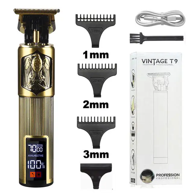 T9 Electric Hair Trimmer Professional Haircut Salon Cordless Trimmer Zero Gapped Hair Clippers For Men Grooming Kit