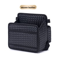 Nouvelle console centrale de voiture en cuir personnalisable avec accoudoir, compartiment de rangement, poche en filet et organisateur suspendu pour l'intérieur de la voiture