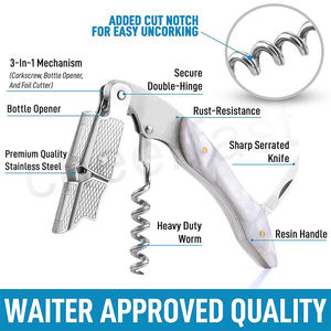 Le plus récent emballage en bois clé de vin tire-bouchon Souvenirs de mariage tire-bouchon ouvre-bouteilles de vin tire-bouchon manuel en acier inoxydable - Product Image 4