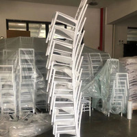 Chaises Chiavari blanches populaires pour événements, banquets, mariages, empilables, pour l'extérieur, vente en gros, directement de l'usine