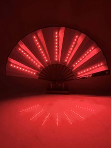 2023 New Coming Led Hand Fan Folding <b>Light</b> up Bamboo Decorative Rave <b>Flash</b> Fan Paper Fans for Party - Product Image 5