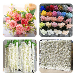 Commercio all'ingrosso personalizzato vari <span class=keywords><strong>fiori</strong></span> artificiali di seta sfondo della parete matrimonio decorazioni per la casa finta rosa Flores <span class=keywords><strong>fiori</strong></span> artificiali con <span class=keywords><strong>vaso</strong></span> - Product Image 2