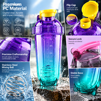 Shaker de 500 ml pour protéines avec boule mélangeuse, sans BPA, en PP, étanche, pour musculation, bouteille de mélange, fabrication OEM