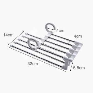 Convenient Pants Hanger Storage <strong>Rack</strong> 5.51"W X 12.6"H Dimensions Stainless <strong>Steel</strong> Polypropylene for Pants Clothes Shirts Towels - Product Image 2