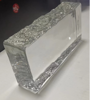 Briques transparentes de carreaux de verre de cristal de glace pour le verre décoratif de cloison murale avec le côté élégant de bâti pour la conception intérieure