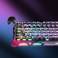 Nouveau clavier filaire de jeu GravaStar Mercury V75 Pro édition spéciale - Neon Graffiti, taux de polling 8 kHz, disposition 75 %, Hot-Swap RGB