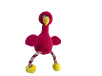 Jouets pour chiens en peluche en forme de flamant rose avec cordes en coton - Interactifs et anti-anxiété, utilisation intérieure/extérieure