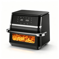 Friteuse à air chaud domestique à grande capacité avec écran tactile numérique visible, menus prédéfinis et température réglable