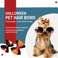Noeuds pour animaux de compagnie Halloween : Élastiques doux et extensibles anti-traction pour chiens et chats, motifs citrouille, fantôme, chauve-souris, pour fêtes et accessoires photo