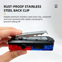 Luz Estroboscópica LED Roja-Azul de Hombro, 80Hz, 150-300mAh Recargable, con Clip, Lámpara de Advertencia para Seguridad Vial y Patrullaje