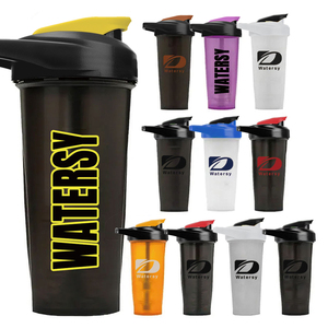 Botella de coctelera de proteína de plástico con logotipo personalizado unitario blanco en blanco personalizado, doble BPA, respetuosa con el medio ambiente, para gimnasio - Product Image 6