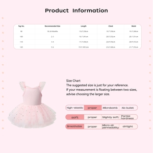 Costumes de spectacle en tulle pour filles de 1 à 6 ans, robes de danse pour la pratique du ballet, les spectacles sur scène, les fêtes, l'entraînement et la danse latine - Product Image 6