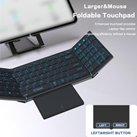 Clavier pliable ergonomique portable JOMAA avec rétroéclairage RGB, pavé tactile et clavier numérique, double mode sans fil BT, rechargeable