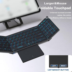 JOMAA Ergonomic Portable BT Dual Mode <b>Wireless</b> RGB Backlit <b>Keyboard</b> Touchpad&Number Keypad Rechargeable Folding <b>Keyboard</b> - Product Image 5