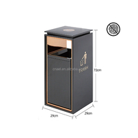 Couvercle de poubelle extérieur rectangulaire vertical en acier inoxydable argenté pour hôtels centres commerciaux ascenseur salles de vente debout