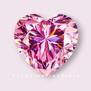 Meilleure pierre de moissanite en forme de cœur rose : clarté VVS1, pierre précieuse en vrac pour la fabrication de bijoux, toutes tailles - Product Image 2