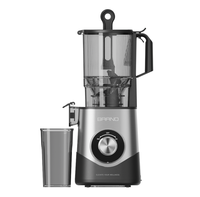 Extracteur de jus lent automatique pour fruits et légumes, usage domestique et extérieur, avec boîtier en acier inoxydable, capacité 800 ml