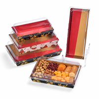Sunzza motif personnalisé rectangulaire sushi jetable boîte d'emballage antibuée couvercle dessert gâteau emballage conteneur avec revêtement PE