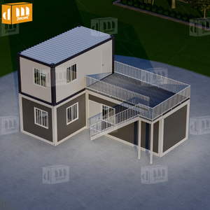 Maisons conteneurs préfabriquées de luxe de 20 pieds avec <span class=keywords><strong>terrasse</strong></span>, 2/3 chambres, salle de bain en L, espace de vie détachable pour hôtel, motel, villa conteneur - Product Image 6