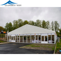 Grand pavillon transparent d'événement de chapiteau de luxe de tente de noce de verre transparent pour la cérémonie extérieure de réception de banquet