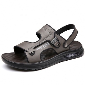 Sandalias Planas para Hombre, Punta Abierta, Suela de Goma, Entresuela de EVA, Parte Superior de Cuero Genuino, Cómodas, Antideslizantes, Casuales, para Todas las Temporadas, con Estampado de Leopardo - Product Image 5