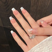 Ongles press-on de luxe réutilisables, faux ongles à couverture complète, vente en gros