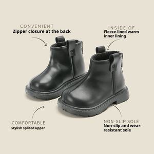 Bottes de neige pour enfants JHT, vente chaude transfrontalière, chaudes, respirantes, à la cheville, décontractées, doublées, bottes en caoutchouc à fermeture éclair pour filles - Product Image 3