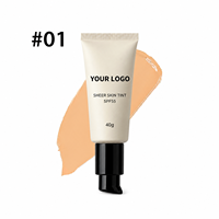 Fond de Teint Liquide Vegan Couvrance Totale 40g avec Protection Solaire SPF 55, Léger, Longue Tenue, Teinte Légère Effet Peau Nue, Marque Blanche