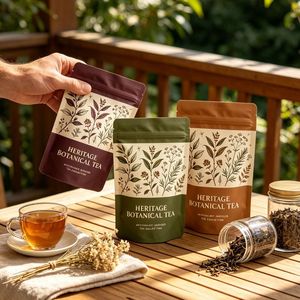 Food Grade BPA Free Matte Finish <b>Zip</b> <b>Lock</b> Resealable Clear Window Gusseted Side Stand Up Pouch For Green Tea Leaf Packaging <b>Bag</b> - Product Image 6