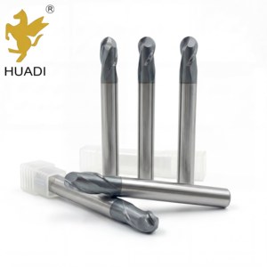 Super duurzame kogelkopfrees D1-D12 HRC55-65 Nano gecoate hardmetaal 2 snijkanten voor staal & roestvrij staal ODM OEM - Product Image 1