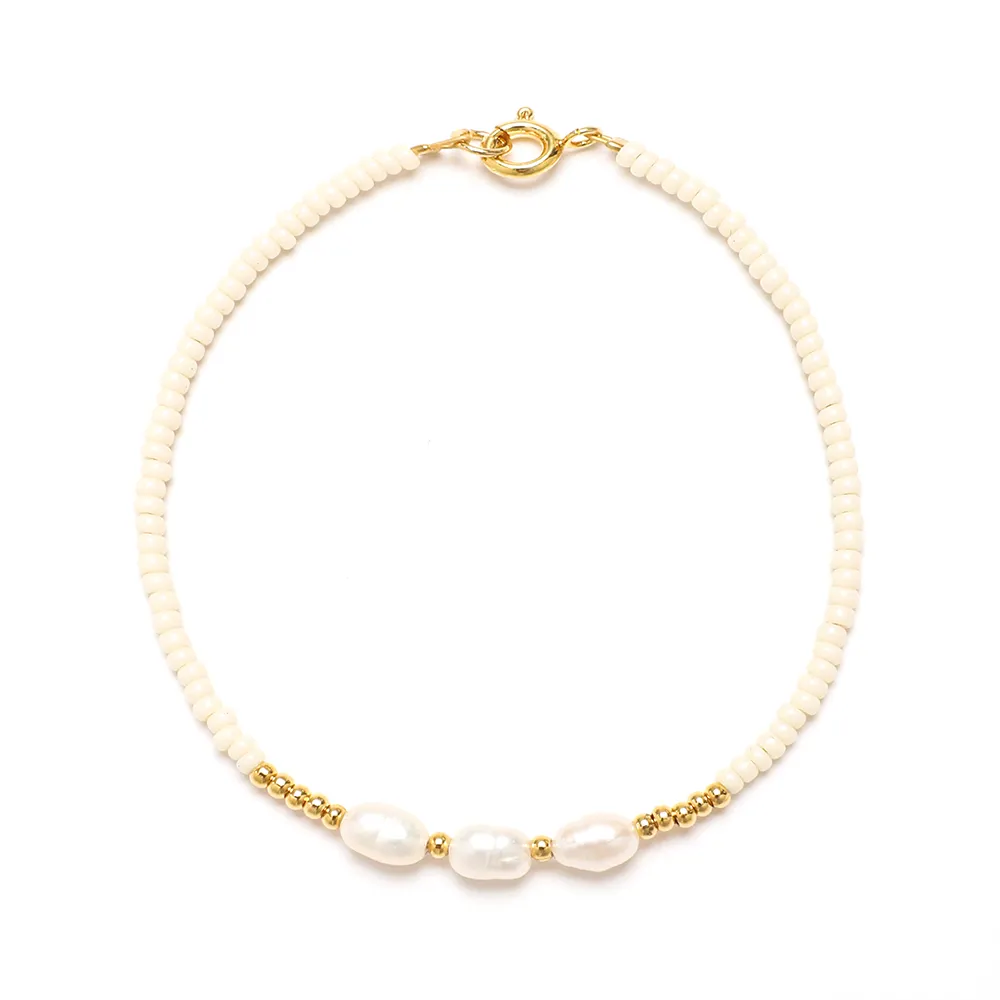 Gelang mutiara alami warna emas minimalis sederhana gelang tali Pulseras manik-manik biji Miyuki cantik untuk perhiasan wanita