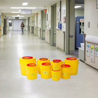 Poubelle médicale jaune en plastique écologique de 5L/10L, seau de rangement avec motif imprimé DIY pour la gestion des déchets