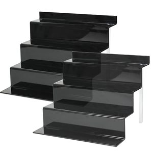 Estante de Almacenamiento Acrílico Tipo Escalera, Estante para Cosméticos Transparente con Espejo, Expositor Multicapa Portátil para Modelos - Product Image 1