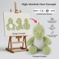 Peluche dinosaure personnalisée OEM en gros, chauffable au micro-ondes, super douce, rembourrage en coton PP, pour anniversaire