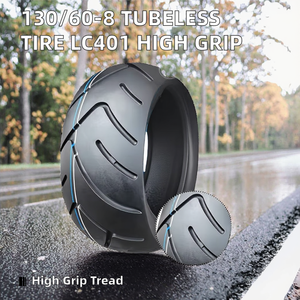 Pneu large tubeless YUEBO neuf 130/60-8, bande de roulement LC401 haute adhérence, pour tricycle léger et trottinette à roue de 8 pouces, garantie six mois - Product Image 2