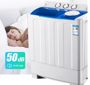 Lave-linge semi-automatique à double tambour de 13 kg, grande capacité, pour dortoir et maison, mini lave-linge portable avec fonction d'essorage - Product Image 2