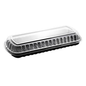 Récipient en plastique rectangulaire jetable de haute qualité couvercle transparent Base noire allant au micro-ondes utilisation polyvalente pour les nouilles alimentaires - Product Image 3