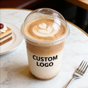 Gobelets transparents en plastique PP à paroi simple de 400 ml, 90 mm, imprimés avec logo personnalisé pour café chaud - Product Image 2