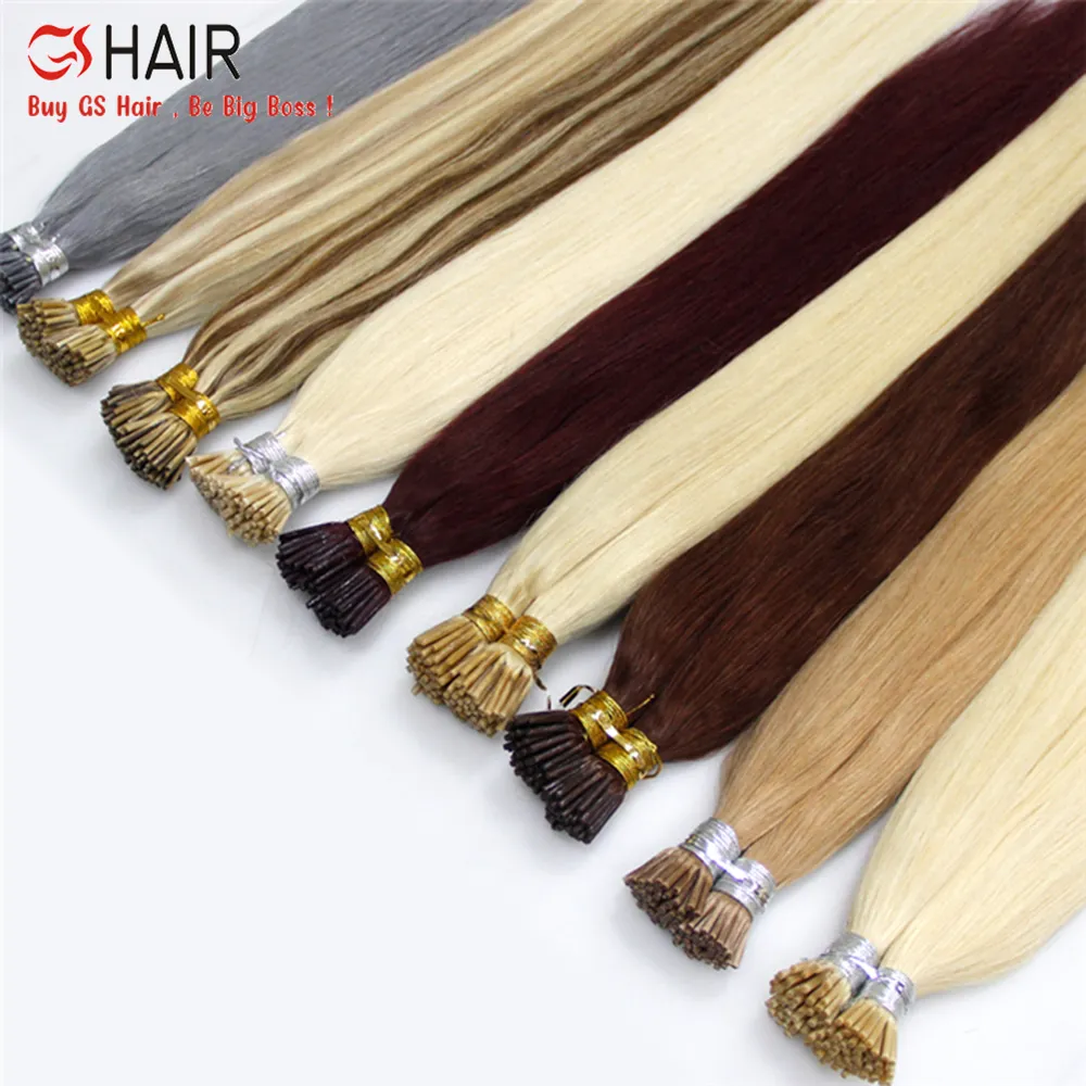 Hot Selling Natural Color Kinky Straight I Tip Cuticle Aligned Afro Kinky Curly, Keratin Itip Indian Hair Extensions