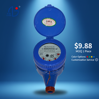 Medidor de Agua Multichorro de Latón DN15 Tipo Dial Húmedo para Filipinas, IP68, Hierro Fundido, Instalación Horizontal, Clase 2, OEM, Presión MAP10