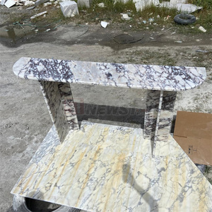 طاولة كونسول فاخرة عالية الجودة من الرخام الكالاكاتا فيولا بتصميم اسكندنافي، ديكور منزلي، طاولات كونسول طويلة قابلة للتخصيص - Product Image 3